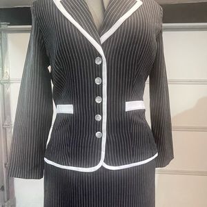 Pin strip two piece suit